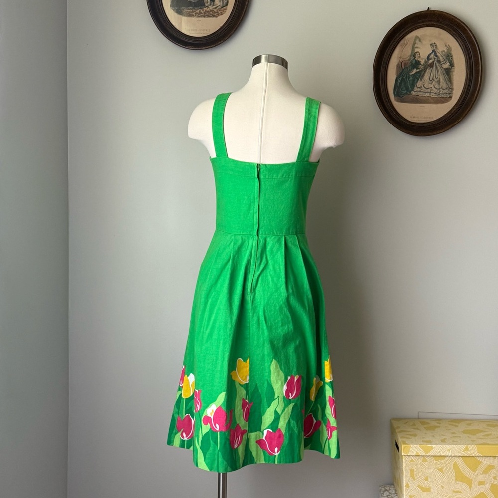 Vintage 1960s Malia Honolulu Hawaiian barkcloth dress - Picture 3 of 11